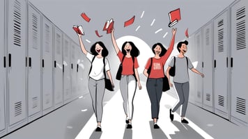 universitarios caminando felices por estar en la universidad perfecta
