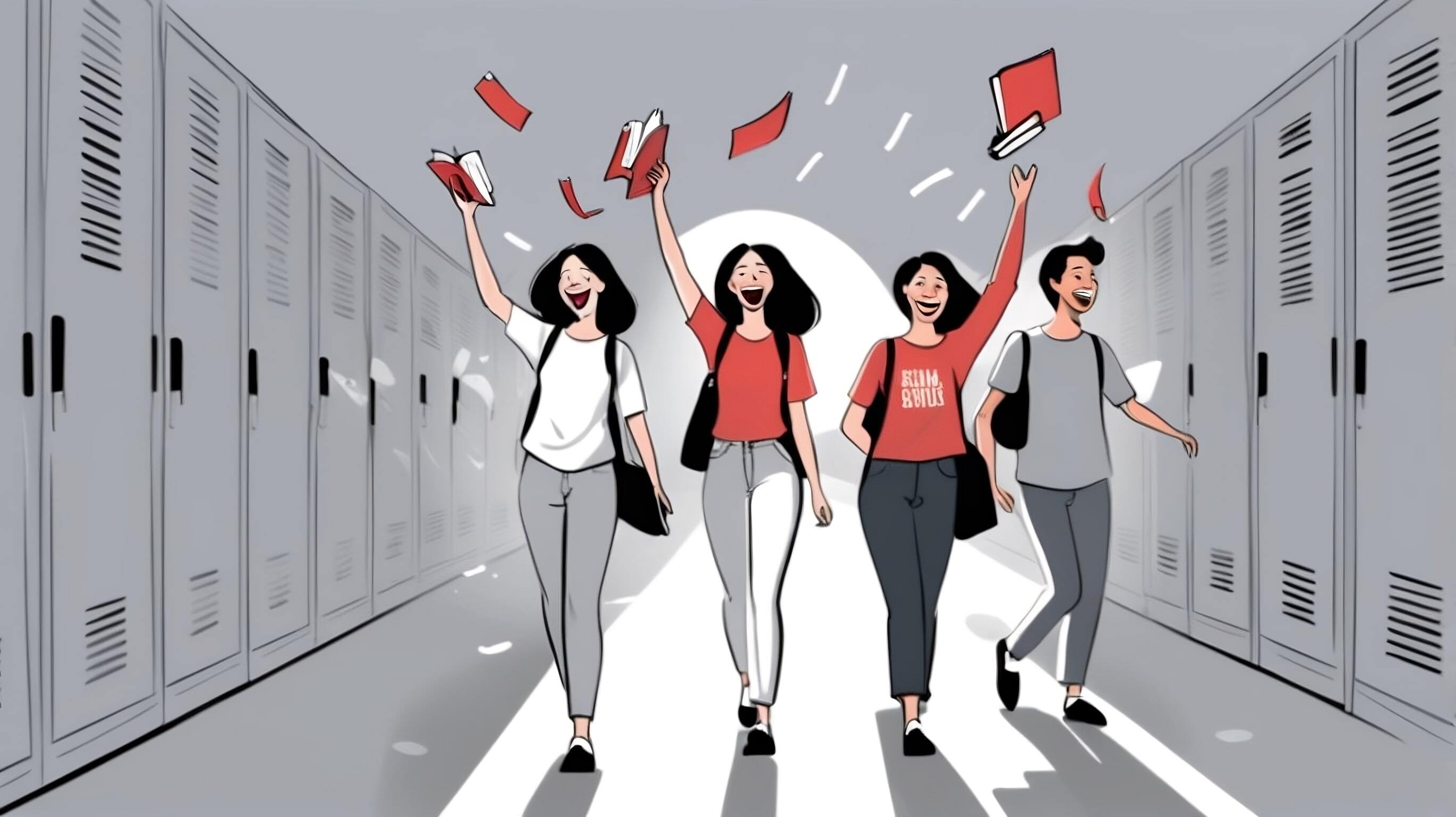 universitarios caminando felices por estar en la universidad perfecta